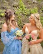 Ball Gown/Princess Off-the-shoulder Tulle Sweep Train Prom Dresses With Appliques Lace