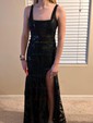 Mermaid Square Neck Sequin Sparkly Prom Drsses