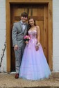 Ball Gown Sweetheart Tulle Corset Prom Dresses With Appliques