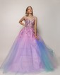 Ball Gown Sweetheart Tulle Corset Prom Dresses With Appliques