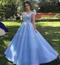 Red Ball Gown Off-the-shoulder Tulle Prom Dresses With Appliques