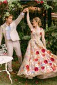 Ball Gown Sweetheart Tulle 3D Floral Prom Dresses