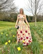 Ball Gown Sweetheart Tulle 3D Floral Prom Dresses