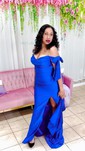 Sheath/Column Sweep Train Off-the-shoulder Jersey Split Front Prom Dresses