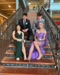 Sheath/Column Sweep Train Off-the-shoulder Jersey Split Front Prom Dresses