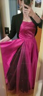 Ball Gown Strapless Satin Tulle Prom Dresses With Beading