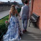 Ball Gown Strapless Satin Chiffon Floral Tiered Prom Dresses