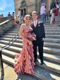 Mermaid Strapless Satin Tiered Prom Dresses With Appliques