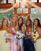 Mermaid Strapless Satin Tiered Prom Dresses With Appliques