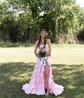 Mermaid Strapless Satin Tiered Prom Dresses With Appliques