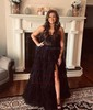 Ball Gown Strapless Tulle Tiered Prom Dresses With Appliques