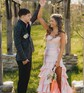 Mermaid Strapless Satin Tiered Prom Dresses With Appliques