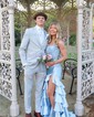 Mermaid Strapless Satin Tiered Prom Dresses With Appliques