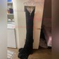 Sheath/Column V-neck Sparkly Velvet Sequin Prom Dresses