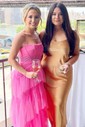 Ball Gown Square Neck Tulle Ruffle Tiered Prom Dresses