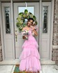 Ball Gown Square Neck Tulle Ruffle Tiered Prom Dresses