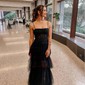 Ball Gown Square Neck Tulle Ruffle Tiered Prom Dresses