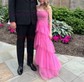 Ball Gown Square Neck Tulle Ruffle Tiered Prom Dresses