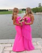 Ball Gown Square Neck Tulle Ruffle Tiered Prom Dresses