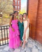 Ball Gown Square Neck Tulle Ruffle Tiered Prom Dresses