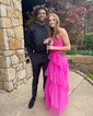 Ball Gown Square Neck Tulle Ruffle Tiered Prom Dresses
