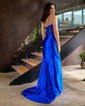 Sheath/Column Sweetheart Satin Corset Prom Dresses With Appliques