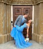 Mermaid Off-the-shoulder Tulle Prom Dresses With Appliques