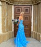 Mermaid Off-the-shoulder Tulle Prom Dresses With Appliques