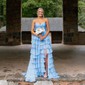 Ball Gown Strapless Chiffon Ruffle Tiered Prom Dresses