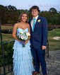 Ball Gown Strapless Chiffon Ruffle Tiered Prom Dresses