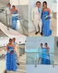 Ball Gown Strapless Chiffon Ruffle Tiered Prom Dresses