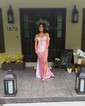 Sheath/Column Off-the-shoulder Satin Corset Prom Dresses With Appliques