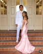 Sheath/Column Off-the-shoulder Satin Corset Prom Dresses With Appliques