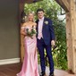 Sheath/Column Off-the-shoulder Satin Corset Prom Dresses With Appliques