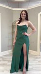Sheath/Column Strapless Satin Corset Prom Dresses With Ruched