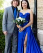 Sheath/Column Satin Strapless Prom Dresses With Ruched