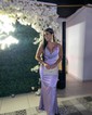 Fitted Cowl Neck Satin Prom Dresses
