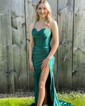 Sheath/Column Cowl Neck Satin Corset Prom Dresses With Ruched