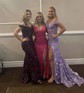 Sheath/Column Off-the-shoulder Tulle Lace 3D Floral Prom Dresses
