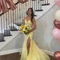Mermaid V-neck Tulle Corset Prom Dresses With Appliques