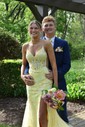 Mermaid V-neck Tulle Corset Prom Dresses With Appliques