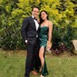 Sheath/Column Sweetheart Satin Corset Prom Dresses With Ruched
