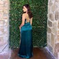 Sheath/Column Sweetheart Satin Corset Prom Dresses With Ruched
