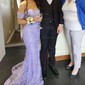 Mermaid Sweetheart Tulle Corset Prom Dresses With Appliques