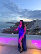 A-line V-neck Silk-like Satin Floor-length Prom Dresses With Split Front