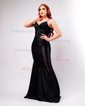 Mermaid V-neck Glitter Prom Dresses With Appliques