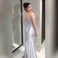 Mermaid V-neck Glitter Prom Dresses With Appliques