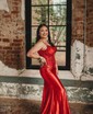 Mermaid V-neck Glitter Prom Dresses With Appliques