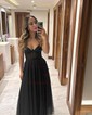 Ball Gown Strapless Tulle Prom Dresses With Ruched