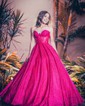 Ball Gown Strapless Tulle Prom Dresses With Ruched